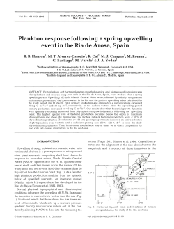 Plankton response following a spring upwelling event in the Ria de