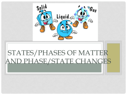 STATES/PHASES OF MATTER AND PHASE/STATE CHANGES