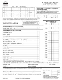 Non-resident Hunting Licence Application
