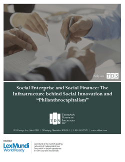 Social Enterprise and Social Finance