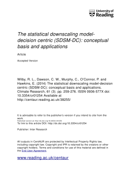 The statistical downscaling model- decision centric (SDSM
