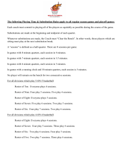 Playing Time and Substitution Rules