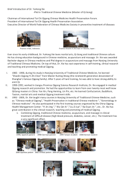 A Brief Introduction of Dr Xie - Shulan College of Chinese Medicine