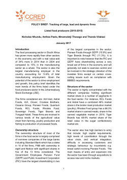 POLICY BRIEF: Tracking of large, lead and dynamic firms Listed