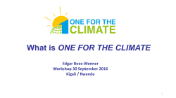 Presentation of &ldquo;One for the Climate&ldquo;
