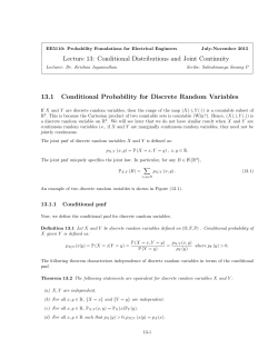 Conditional Distributions, Joint Continuity