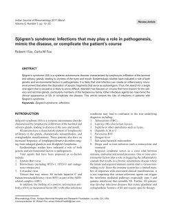 Sj&Atilde;&para;gren`s syndrome: Infections that may play a role in