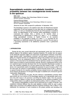 Superadiabatic evolution and adiabatic transition probability