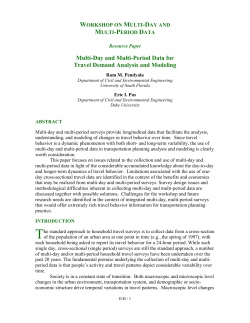 multiday and multiperiod data for travel demand analysis and