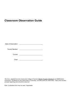 Classroom Observation Guide