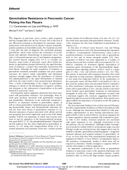 Gemcitabine Resistance in Pancreatic Cancer: Picking the Key