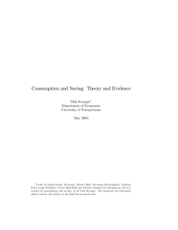 Consumption and Saving: Theory and Evidence - Wiwi Uni