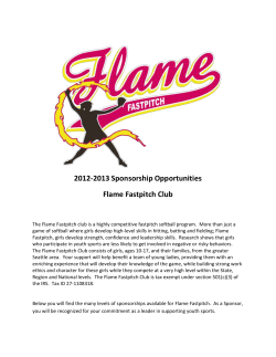 2012-2013 Sponsorship Opportunities Flame Fastpitch Club