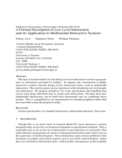 A Formal Description of Low Level Interaction and its Application to