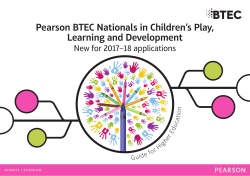 Pearson BTEC Nationals in Children`s Play, Learning and