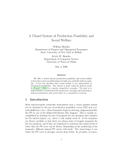 A Closed System of Production Possibility and Social Welfare