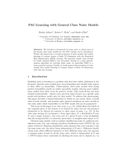 PAC-Learning with General Class Noise Models