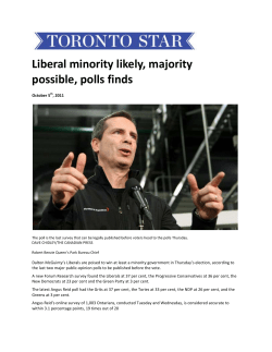 Liberal minority likely, majority possible, polls finds