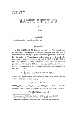 On a Stability Theorem for Local Uniformlzation In Characteristic p*
