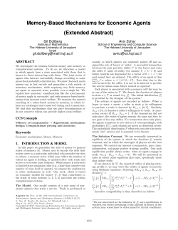 Memory-Based Mechanisms for Economic Agents