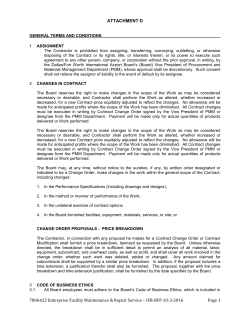 ATTACHMENT D GENERAL TERMS AND CONDITIONS