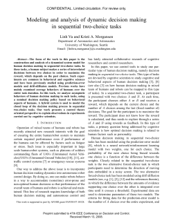 Modeling and analysis of dynamic decision making in sequential