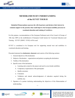 Formal Education - Projekt ECVET Tour II