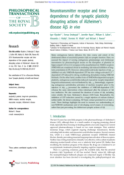 Neurotransmitter receptor and time dependence of the synaptic