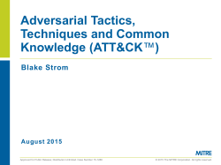 Adversarial Tactics, Techniques and Common Knowledge