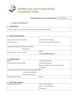 Libya Health Sector Support Program Proposal