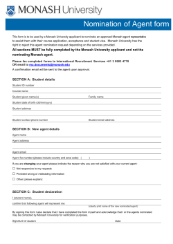 Nomination of Agent form