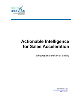 Actionable Intelligence for Sales Acceleration