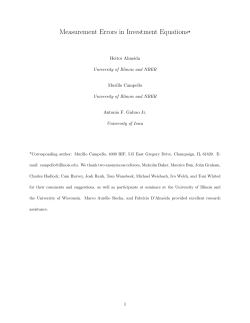 Measurement Errors in Investment Equations*