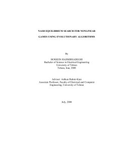 NASH EQUILIBRIUM SEARCH FOR NONLINEAR GAMES USING