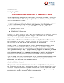 Thursday, 6th April 2017 FUNDS DISTRIBUTION