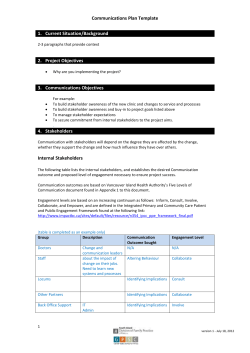 Communications Strategy Template