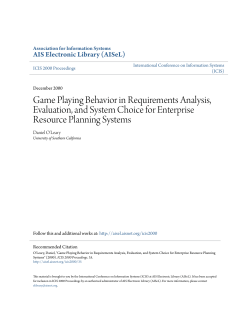 Game Playing Behavior in Requirements Analysis, Evaluation, and