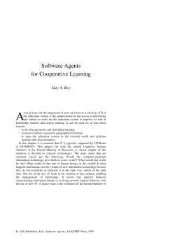 Software Agents for Cooperative Learning