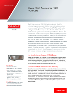 Oracle Flash Accelerator F320 PCIe Card Datasheet