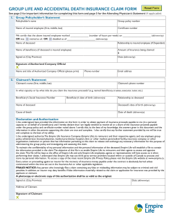 Group Life and accidentaL death insurance cLaim form
