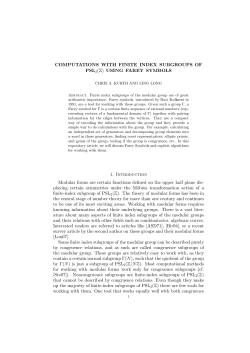 COMPUTATIONS WITH FINITE INDEX SUBGROUPS OF PSL2(Z