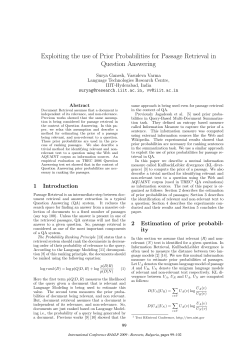 Exploiting the Use of Prior Probabilities for Passage Retrieval in