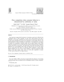 Price competition when consumer behavior is characterized by