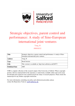 STRATEGIC OBJECTIVES, PARENT CONTROL AND