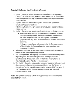 Registry Data Escrow Agent Contracting Process 1. Registry
