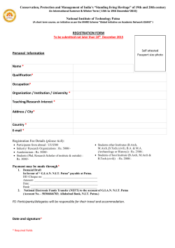 Conservation, Protection and Management of India`s &ldquo;Standing