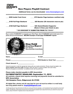 New Players Playbill Advertising Contract
