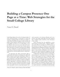 Building a Campus Presence One Page at a Time: Web Strategies