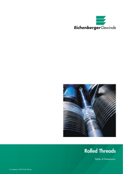 Rolled Threads - Eichenberger Gewinde AG