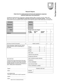Expenses Claim Form - The Open University